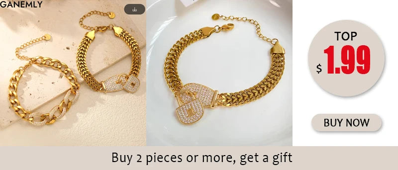 GANEMLY – Bracelet en acier inoxydable pour femmes, chaînes torsadées superposées en 3 couleurs, chaîne de poignet étanche, bijoux étanches