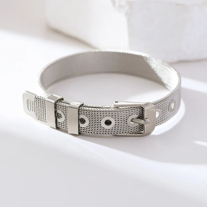Bracelet Chaîne Acier Inoxydable 316L Femme .