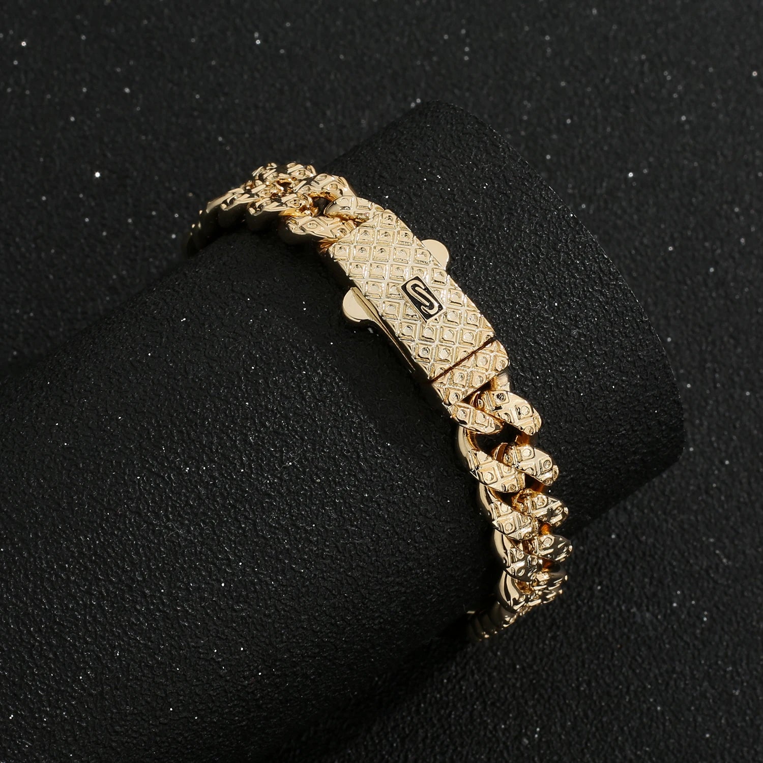 Bracelet de cheville de style Monaco hommes femmes, plaqué or 14 carats.