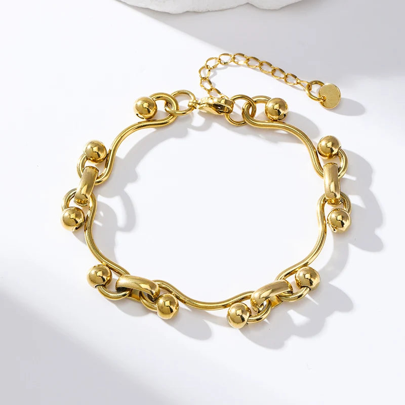 Bracelet acier inoxydable pour femmes couleur or