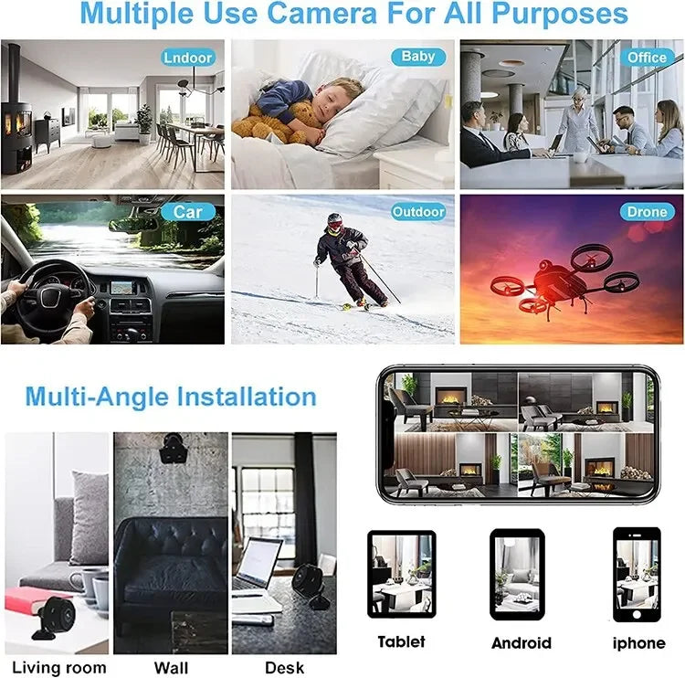 Nouvelle mini caméra A9 WiFi sans fil, protection de sécurité, surveillance à distance, caméscopes, surveillance vidéo, mini caméra intelligente pour la maison, caméra HD