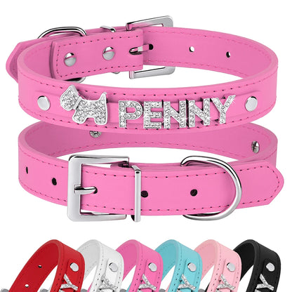 Colliers pour chiots en strass scintillants, personnalisés pour petits chiens, Chihuahua, collier personnalisé avec nom gratuit, breloques, accessoires pour animaux de compagnie