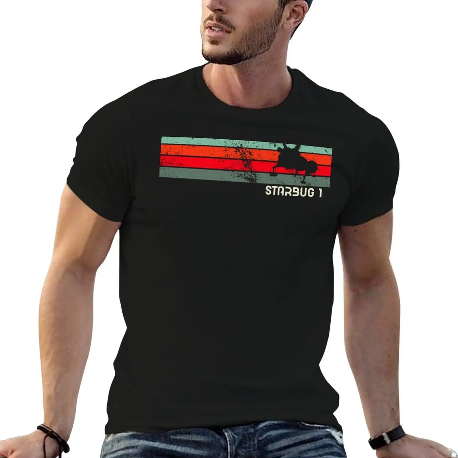 Starbug 1 Retro - T-shirt drôle Red Dwarf pour homme, T-shirt graphique drôle pour homme, T-shirt uni