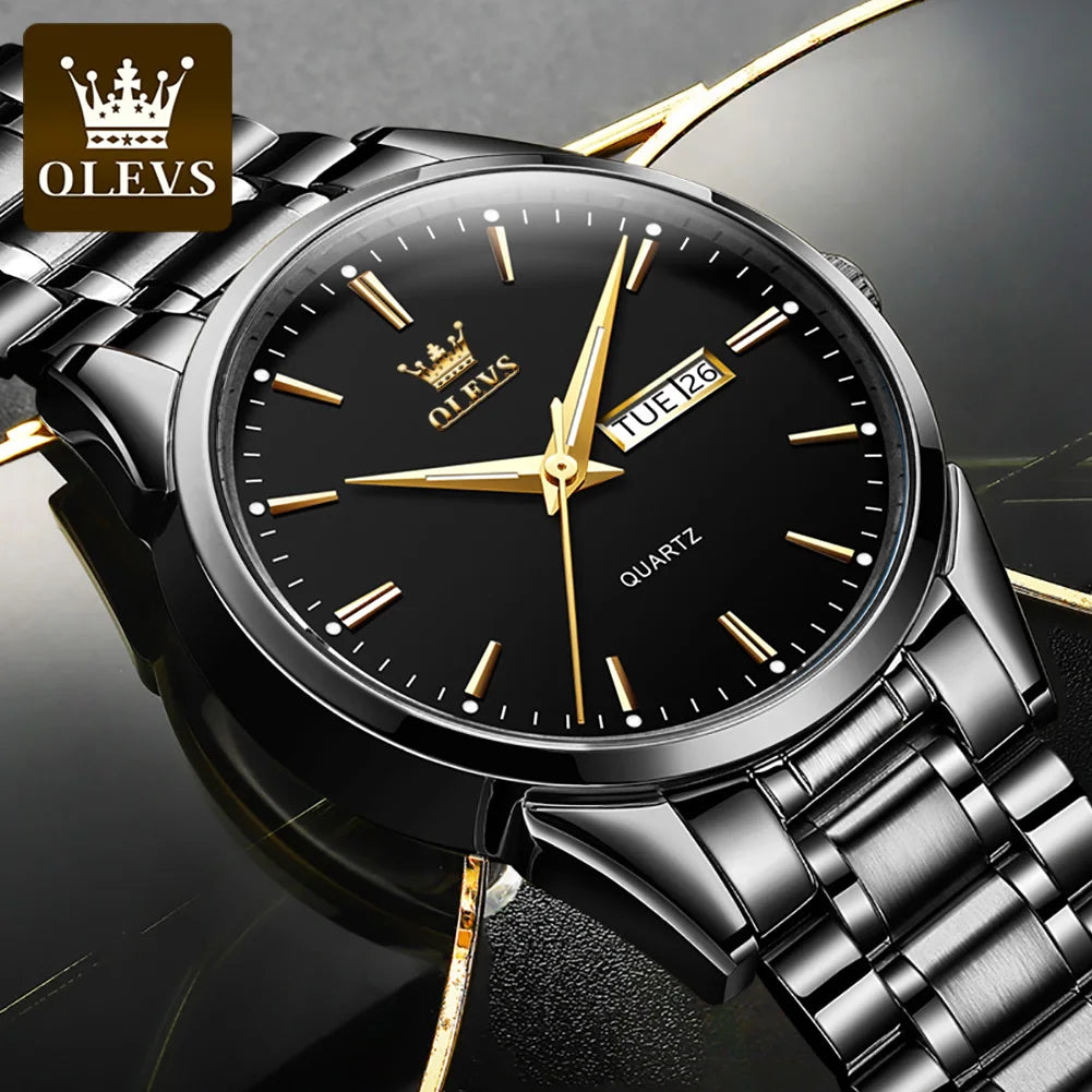 Montre Homme OLEVS— Acier Inoxydable,Waterproof 3ATM