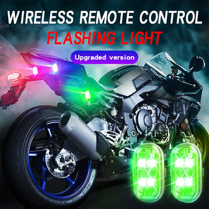 Lumières stroboscopiques LED sans fil, lumière d'ambiance de décoration de voiture, lumières Led rechargeables 8 couleurs, voyant d'avertissement Anti-Collision, 2/4 pièces