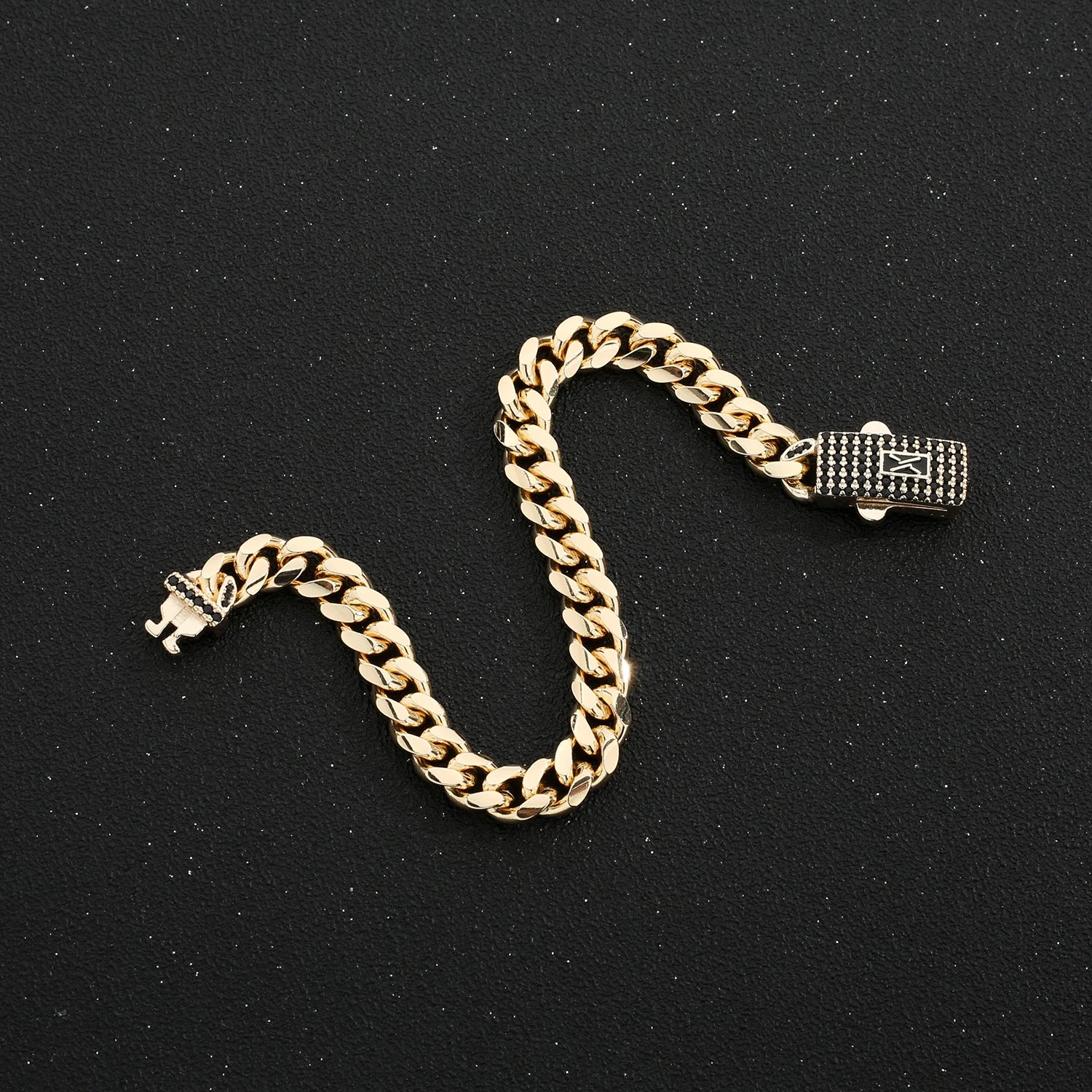 Bracelet de cheville de style Monaco hommes femmes, plaqué or 14 carats.