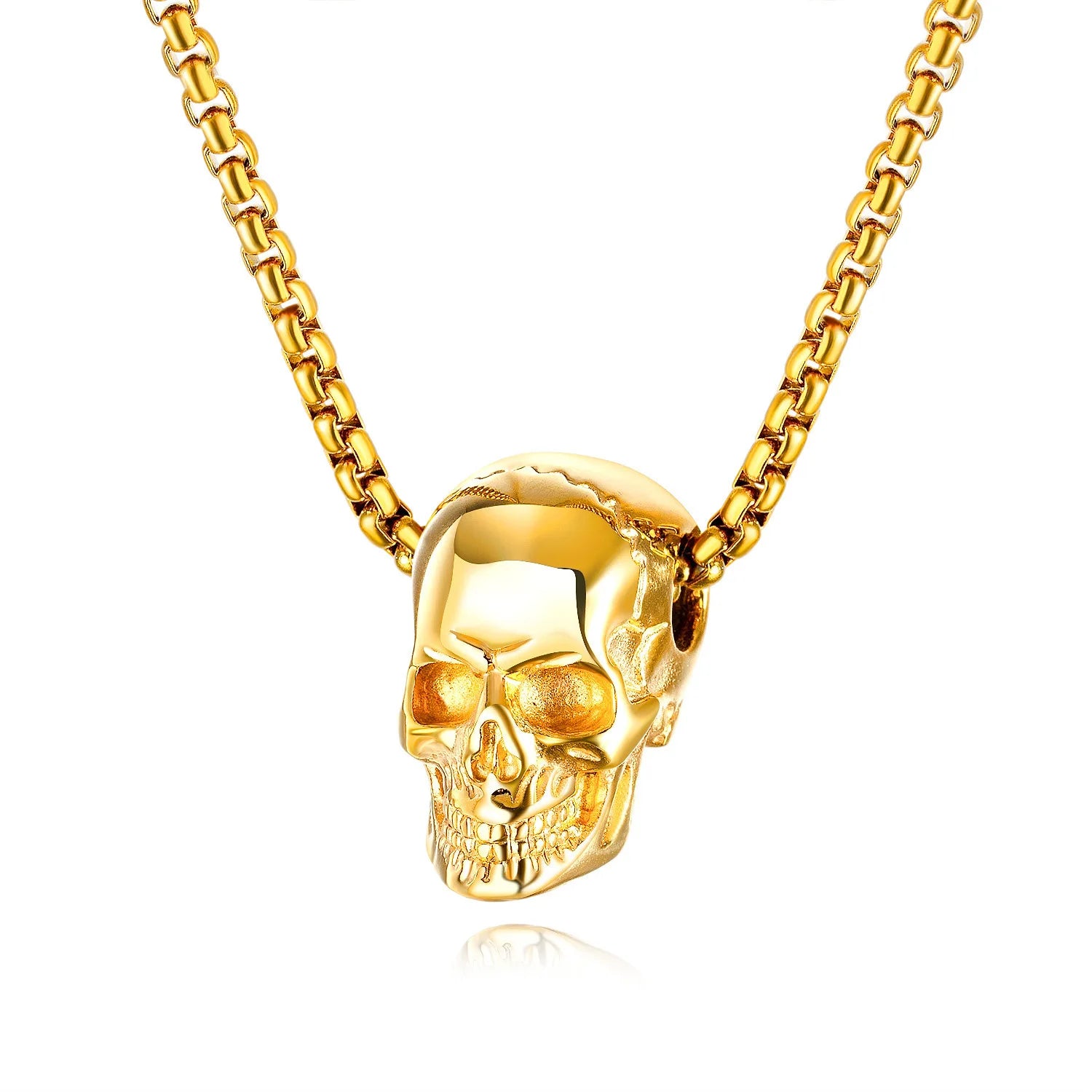 HNSP – collier gothique avec pendentif tête de mort pour hommes, bijoux squelette Punk, accessoires d'halloween