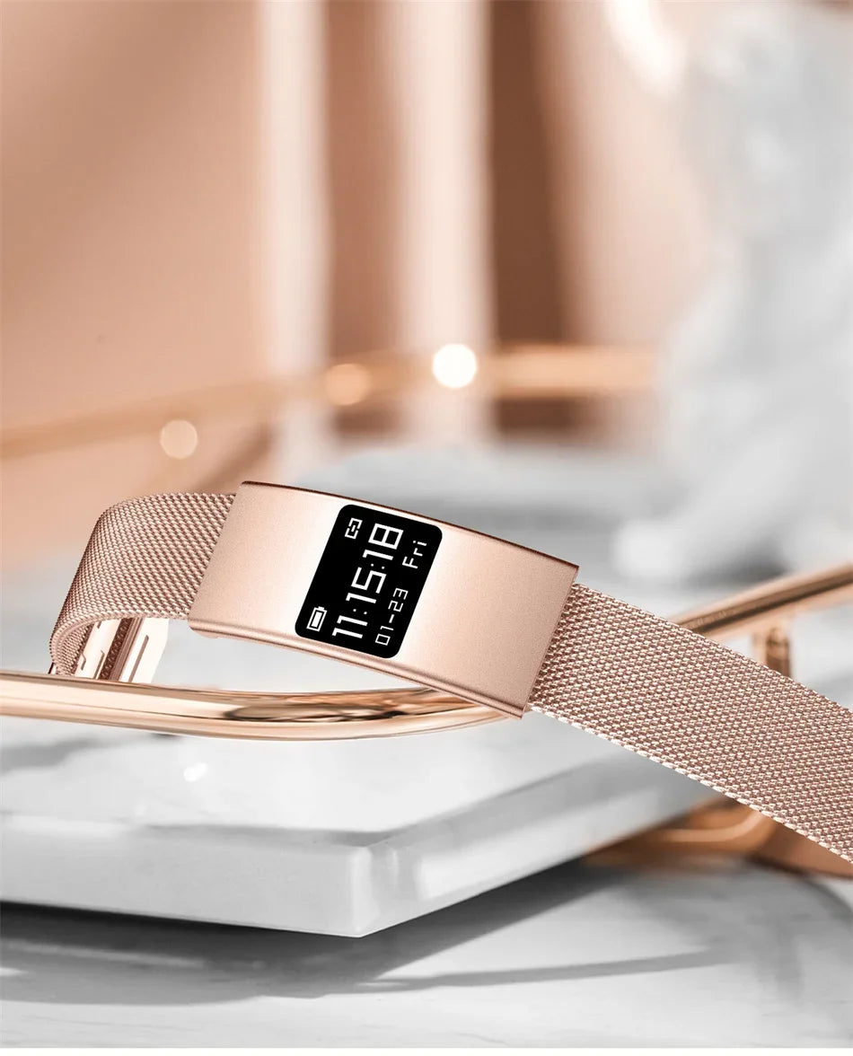 Nouveau Bracelet Connecté Ultra-Mince 3,5 mm 2026 avec Suivi de Fréquence Cardiaque et d'Oxygène Sanguin, Design Courbé, Alerte d'Appels, Bracelet Intelligent Élégant pour Femme