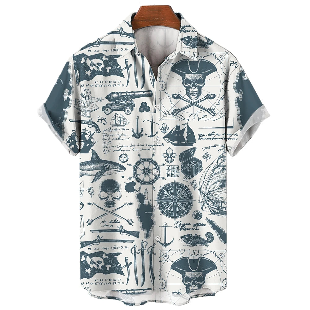 Chemise Hawaïenne Homme | Imprimée 3D Nautique | S à 5XL