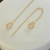 Boucles d'oreilles suspendues en Zircon pour femmes, Design créatif, longue ligne d'oreille, breloque couleur or, cristal, accessoires de bijoux, cadeau
