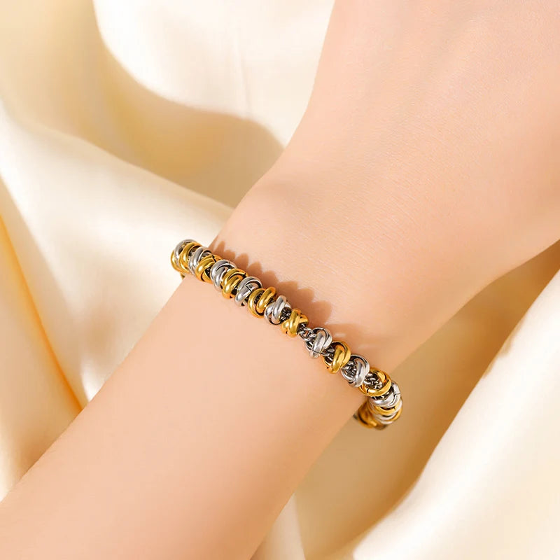 Bracelet acier inoxydable pour femmes couleur or
