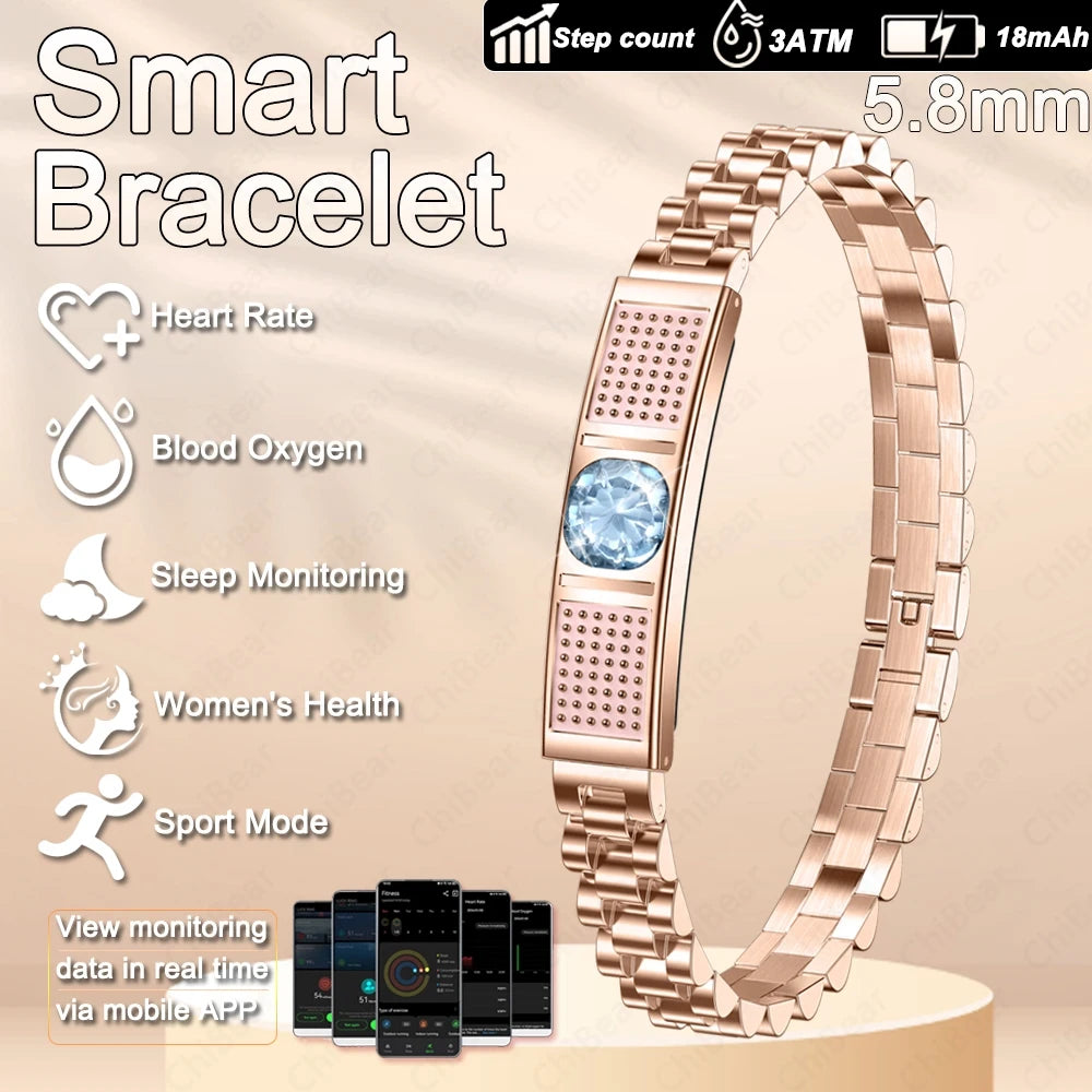 Nouvelle Montre Connectée Ultra-Mince 5,8 mm 2026 pour Femme, 100+ Modes Sportifs, Suivi Scientifique du Sommeil et Surveillance de l'Oxygène Sanguin
