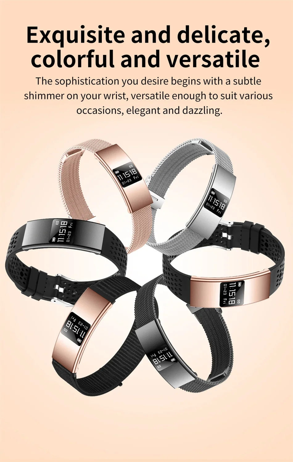 Nouveau modèle 2026 – Bracelet intelligent ultra-fin 3,5 mm avec suivi scientifique du sommeil et surveillance de la santé 24h/24 pour femmes