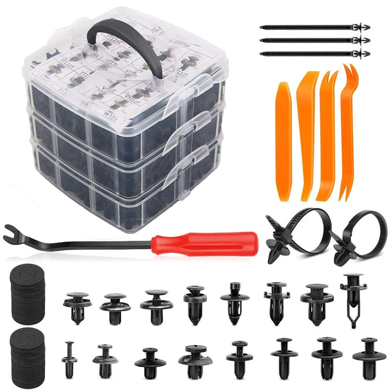 Clips de retenue en plastique pour voiture, goupille de poussée pour garde-boue Automobile, Rivet de panneau de garniture de porte, outil de fixation de taille mixte pour pare-chocs Automobile
