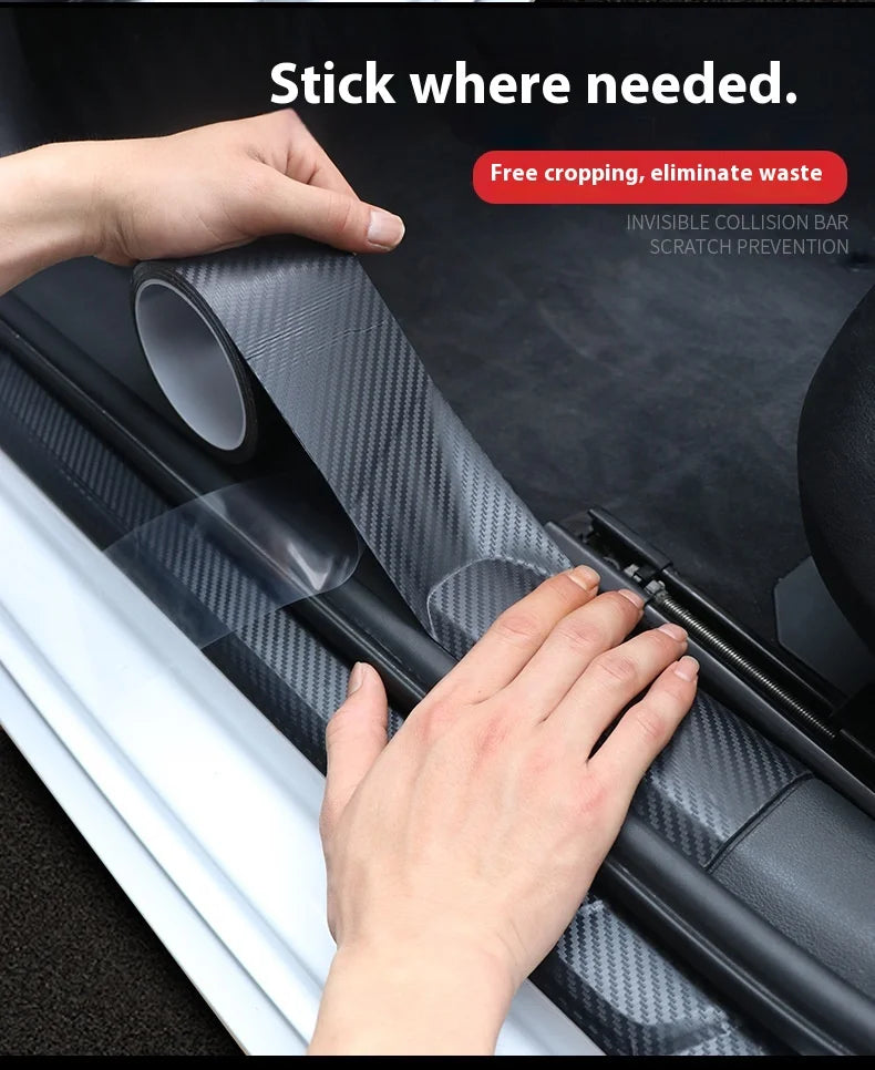 Film autocollant de protection pour seuil de voiture, anti-rayures, imperméable, noir mat, Nano autocollant pour carrosserie de voiture