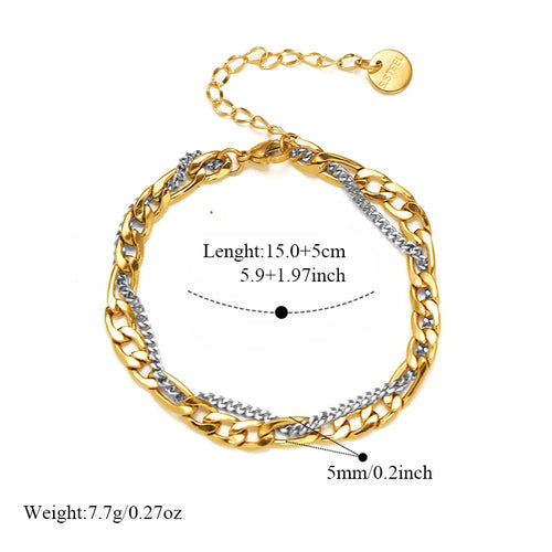 Bracelet jonc en acier inoxydable 316L couleur or pour femmes.