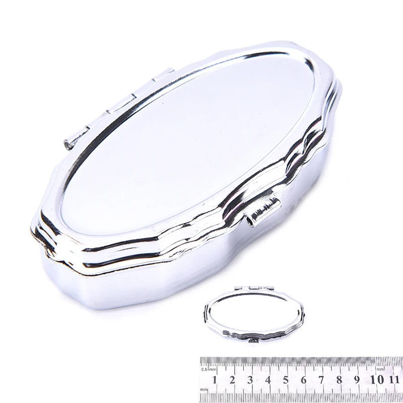 Mini boîte à pilules Portable, organisateur de médicaments, conteneur de médicaments, boîte de rangement en métal avec organisateur de pilules miroir
