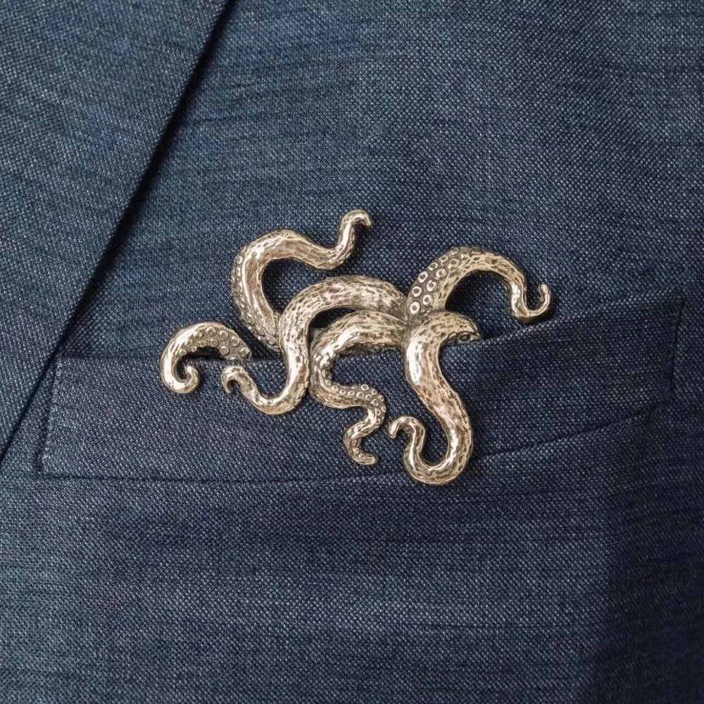 Broche animale rétro — crocodile, tigre & pieuvre