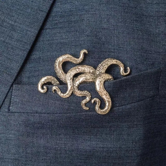 Broche animale rétro — crocodile, tigre & pieuvre