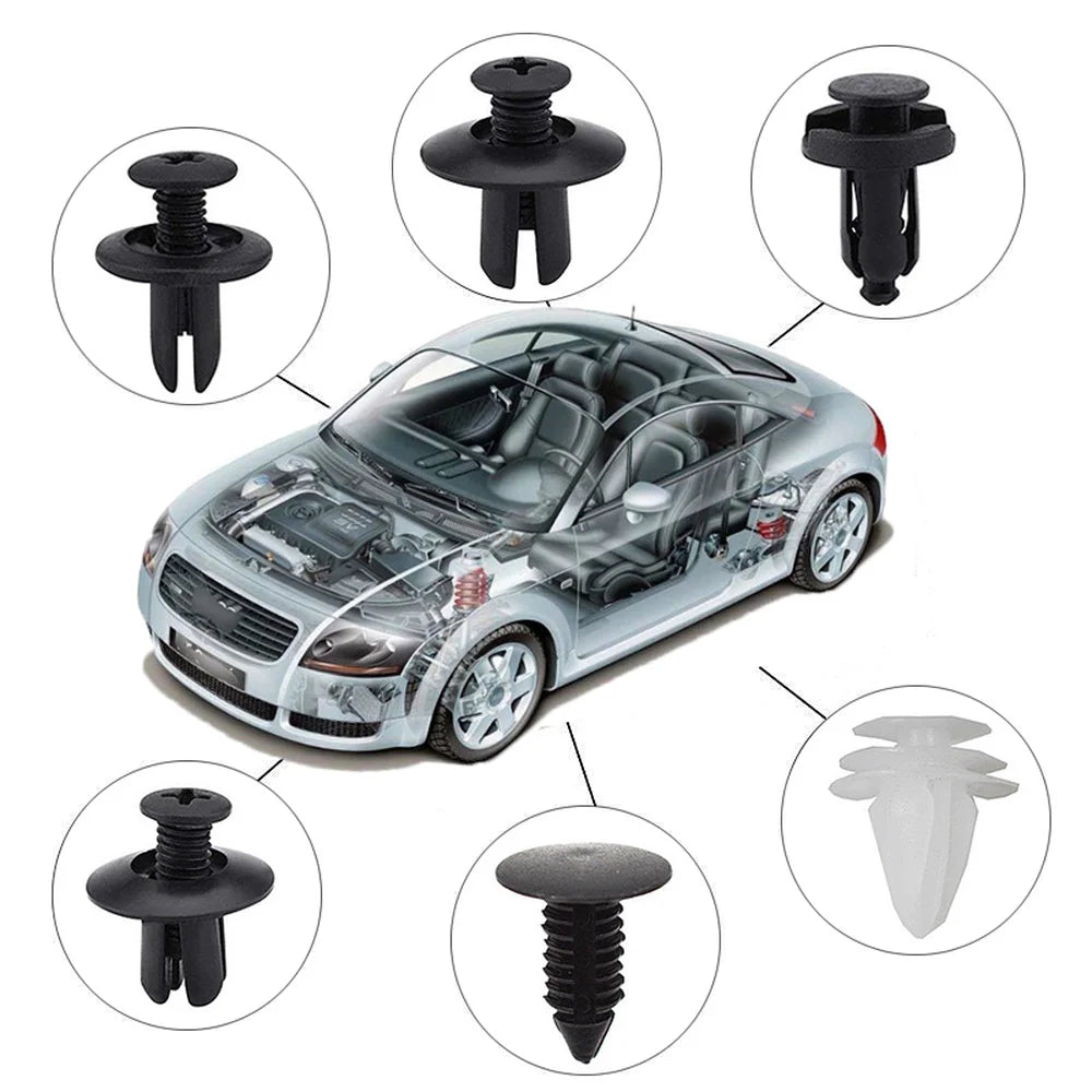 Clips de retenue en plastique pour voiture, goupille de poussée pour garde-boue Automobile, Rivet de panneau de garniture de porte, outil de fixation de taille mixte pour pare-chocs Automobile
