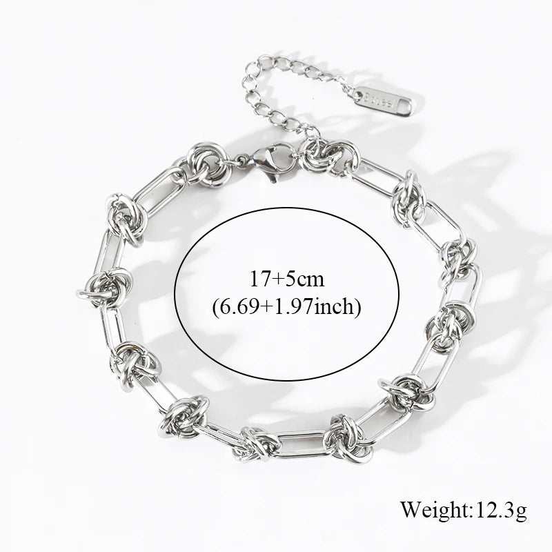 GANEMLY – Bracelet en acier inoxydable 316L pour femmes, couleur argent, chaîne à maillons, à la mode, Punk, chaîne de poignet, bijoux étanches
