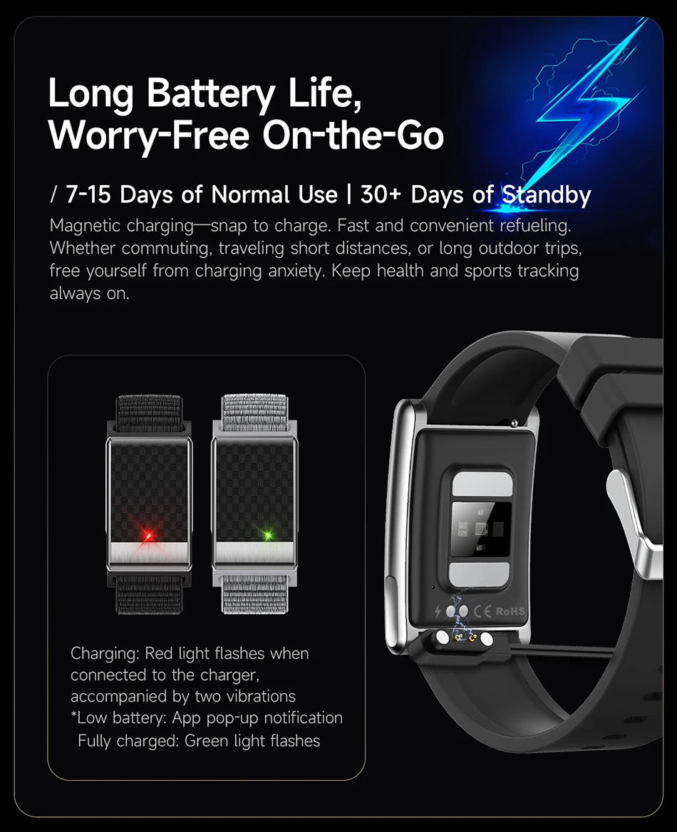 Nouvelle Montre Connectée Ultra-Mince 8mm 2026 pour Femme avec Suivi ECG, Fréquence Cardiaque, Pression Artérielle, Oxygène Sanguin et Appel Bluetooth