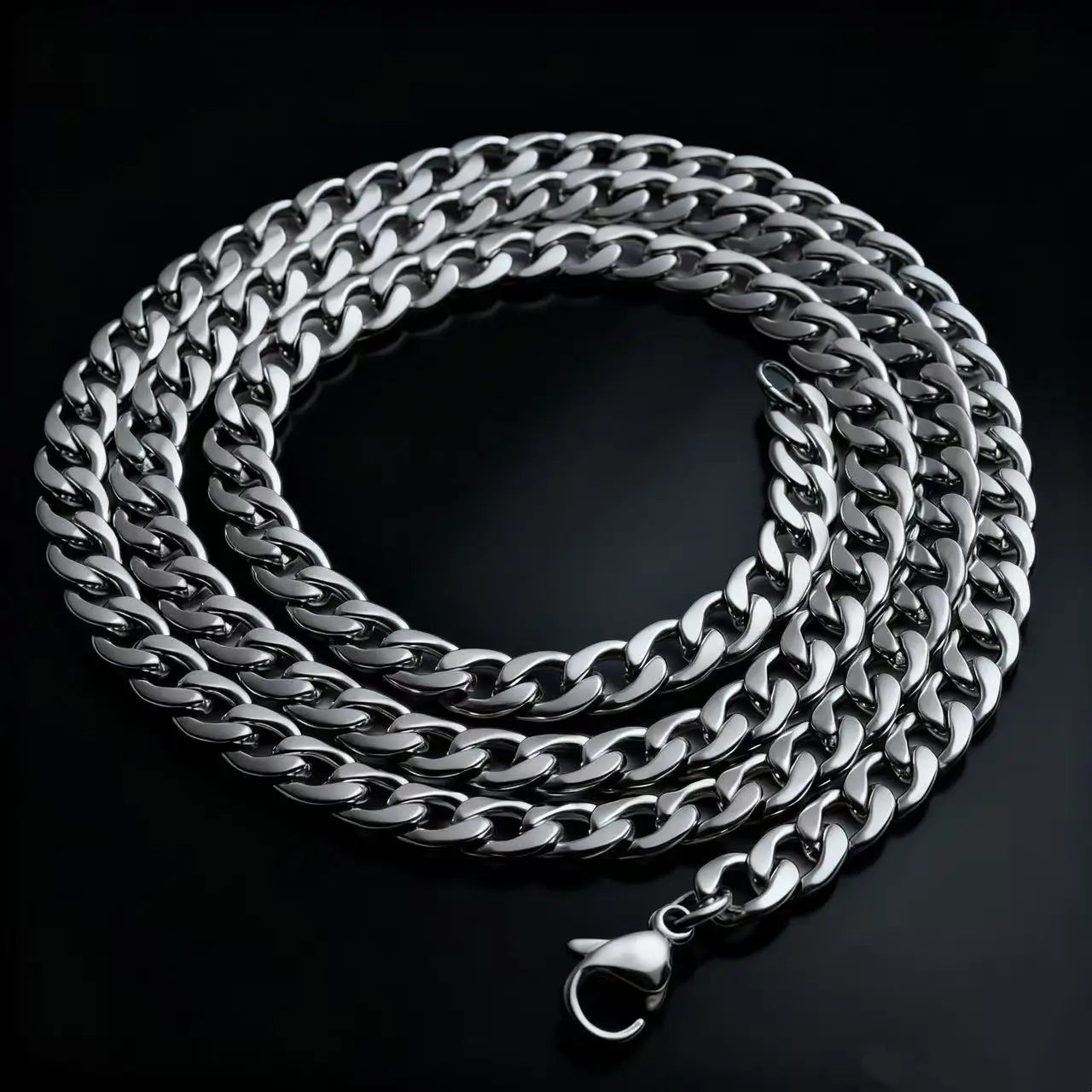 HNSP – collier étanche en acier inoxydable 316L pour hommes, chaîne à maillons plats cubains, bijoux minimalistes, accessoires de style Punk