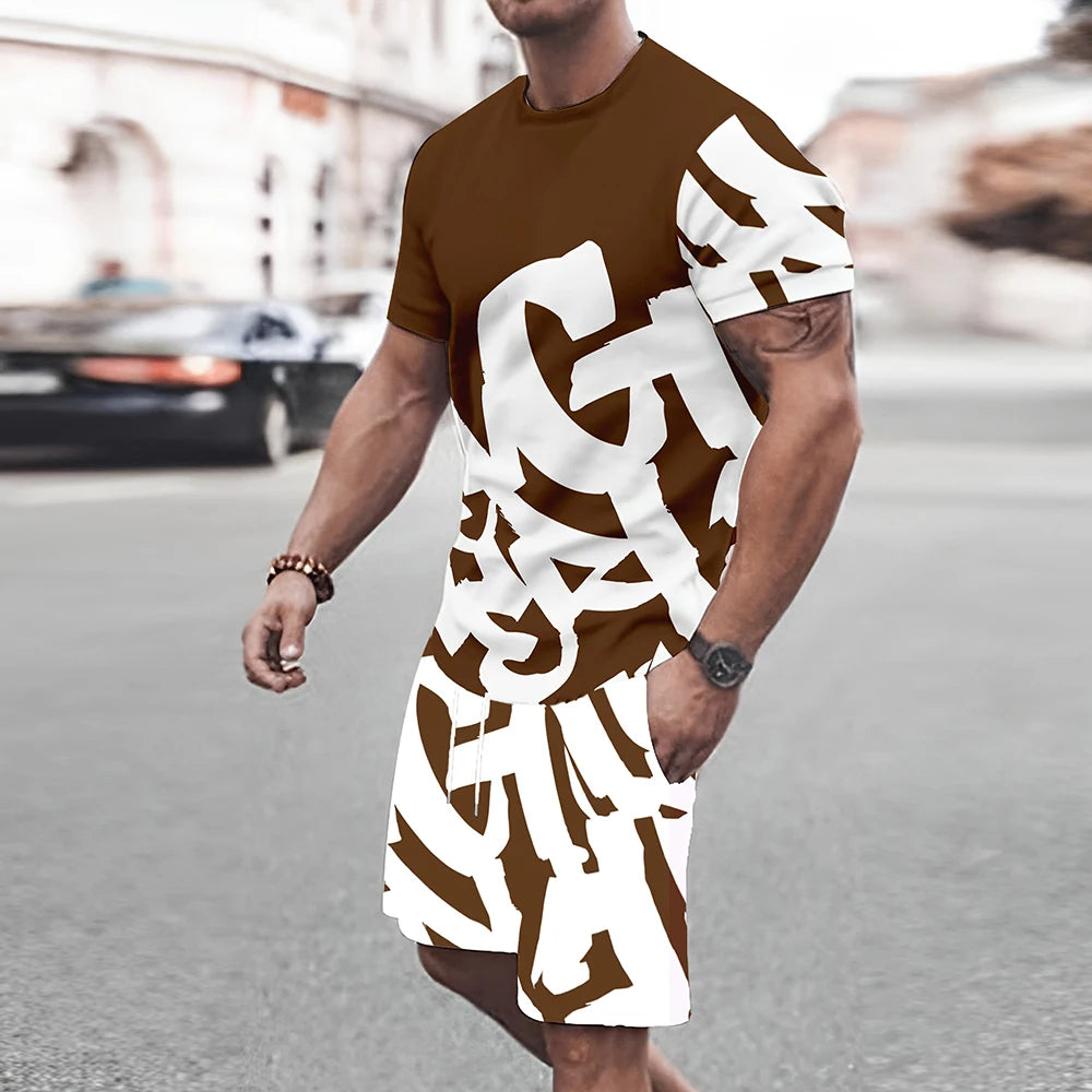 Ensemble tendance d'été, grande police imprimée. Plusieurs coloris disponible.