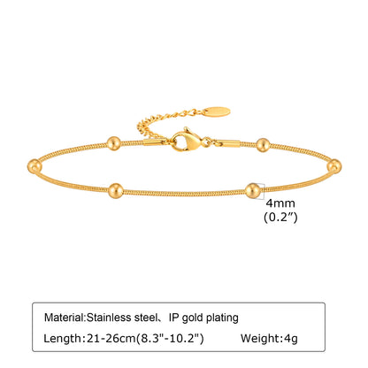 Bracelet de cheville à disque pour femmes, acier inoxydable réglable.