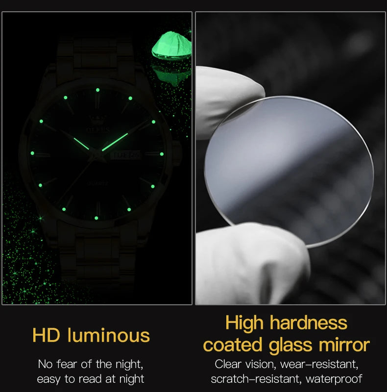 Montre Homme OLEVS— Acier Inoxydable,Waterproof 3ATM