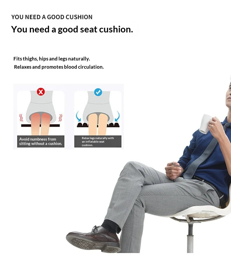Coussin d'Air 5D Anti-Décubitus – 56 Airbags, Soulagement de Pression, Bureau & Voiture