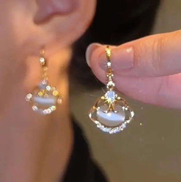 Boucles d'oreilles feuilles zircon