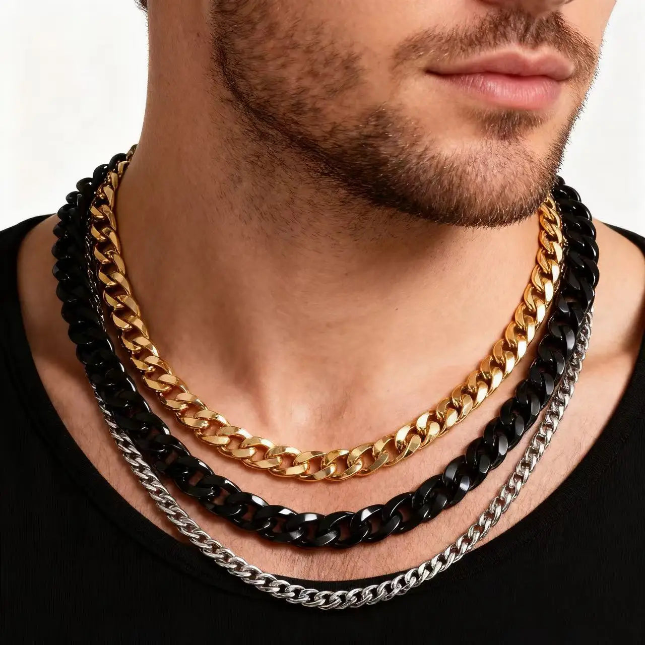 Collier chaîne cubaine en acier inoxydable 316L pour femmes et hommes, bijoux de cou unisexes, accessoire Goth Punk, cadeau