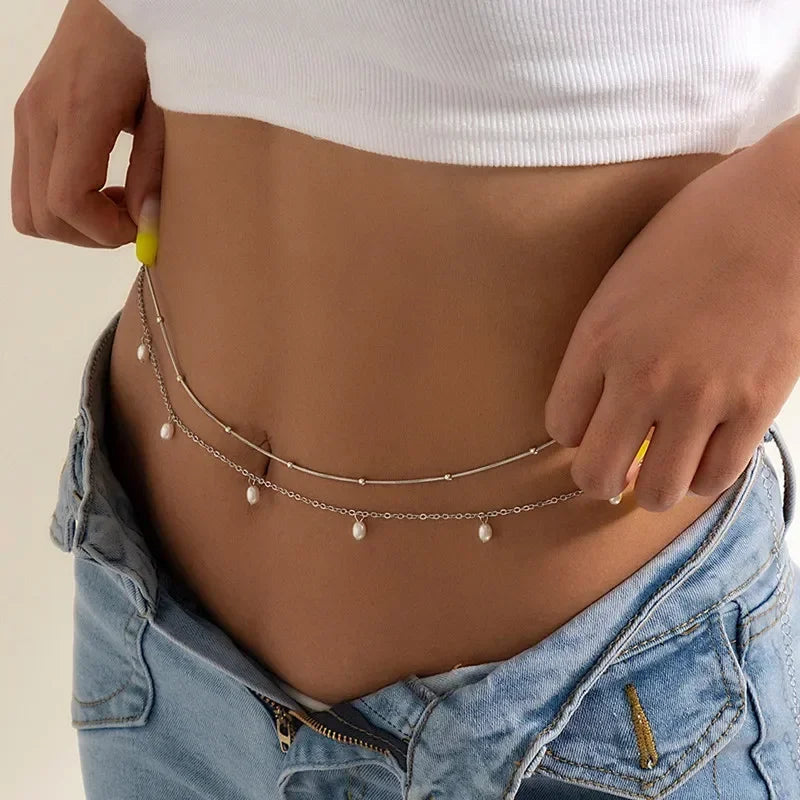 Chaîne de corps perles & dorée