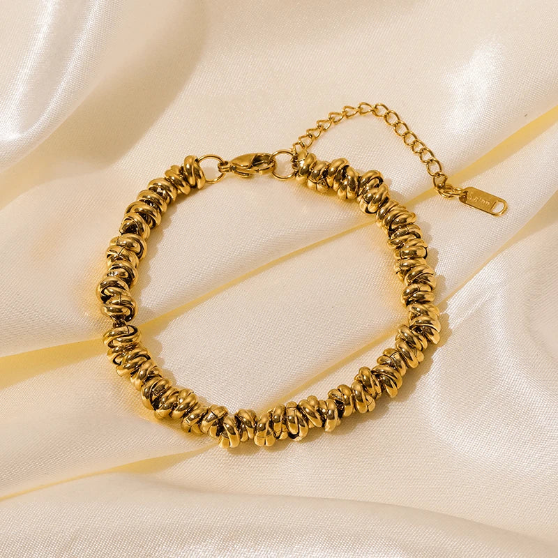 Bracelet jonc unisexe en acier inoxydable, style vintage, texture de haute qualité, bijou de poignet tendance