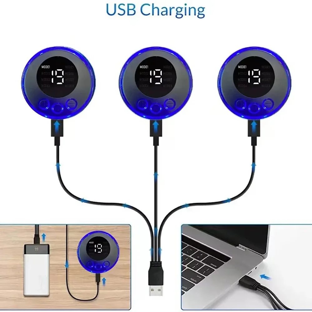Masseur Abdominal EMS écran LCD | Stimulateur Musculaire Sans Fil | 8 Modes | Charge USB