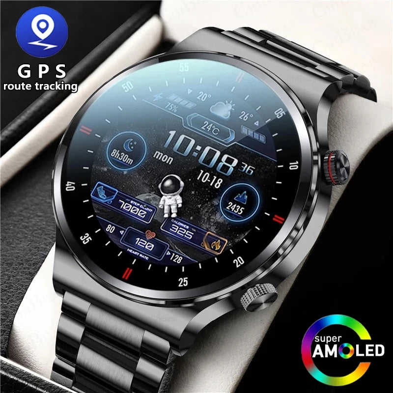 Montre Connectée Homme ChiBear – 1,28" GPS, ECG+PPG, Appel BT, Cardio, 100+ Sports