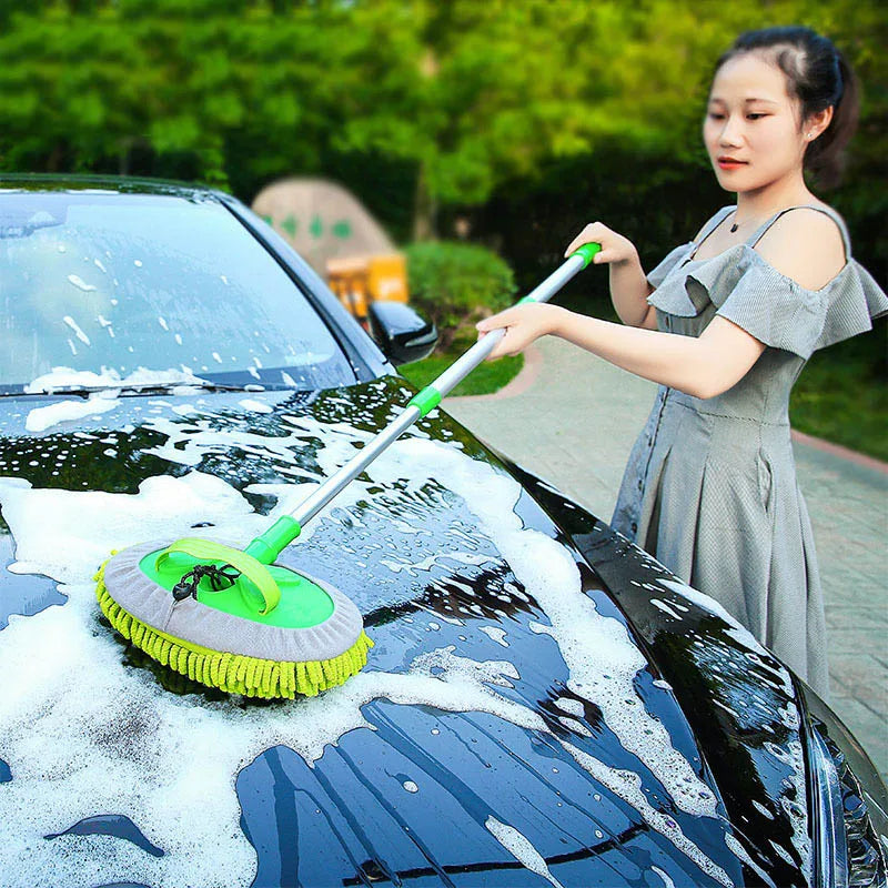 Brosse de nettoyage de voiture, réglable, Super absorbante, brosse de lavage de voiture, télescopique à Long manche, vadrouille de nettoyage, accessoires automobiles
