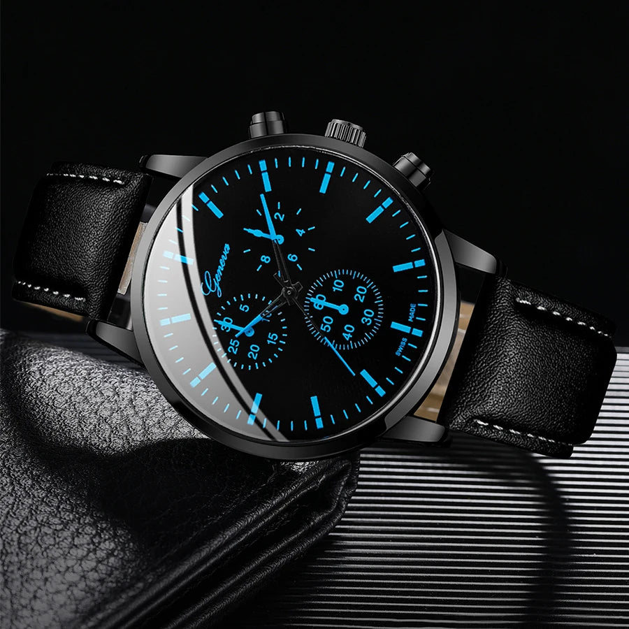 Coffret Montre Homme – Montre Quartz + Collier + Bracelet Cuir